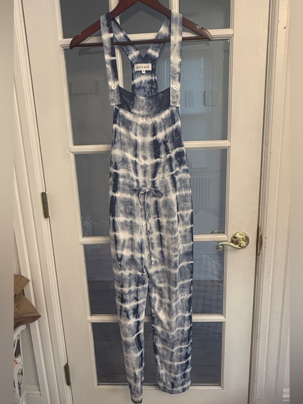 BELLA DAHL Women’s Blue & White Tie Dye 100% Tencel Overalls Size XS